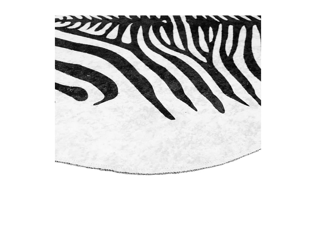 Tapis noir et blanc 120x170 cm motif zèbre lavable antidérapant