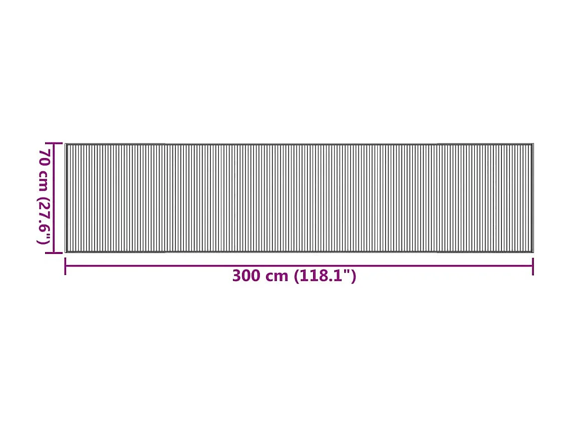 Tapis rectangulaire marron foncé 70x300 cm bambou