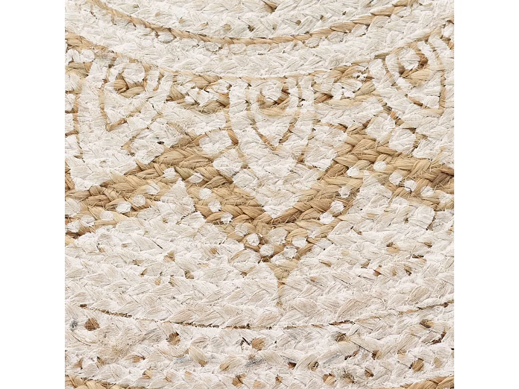 Tapis jute tressé imprimé 90 cm rond