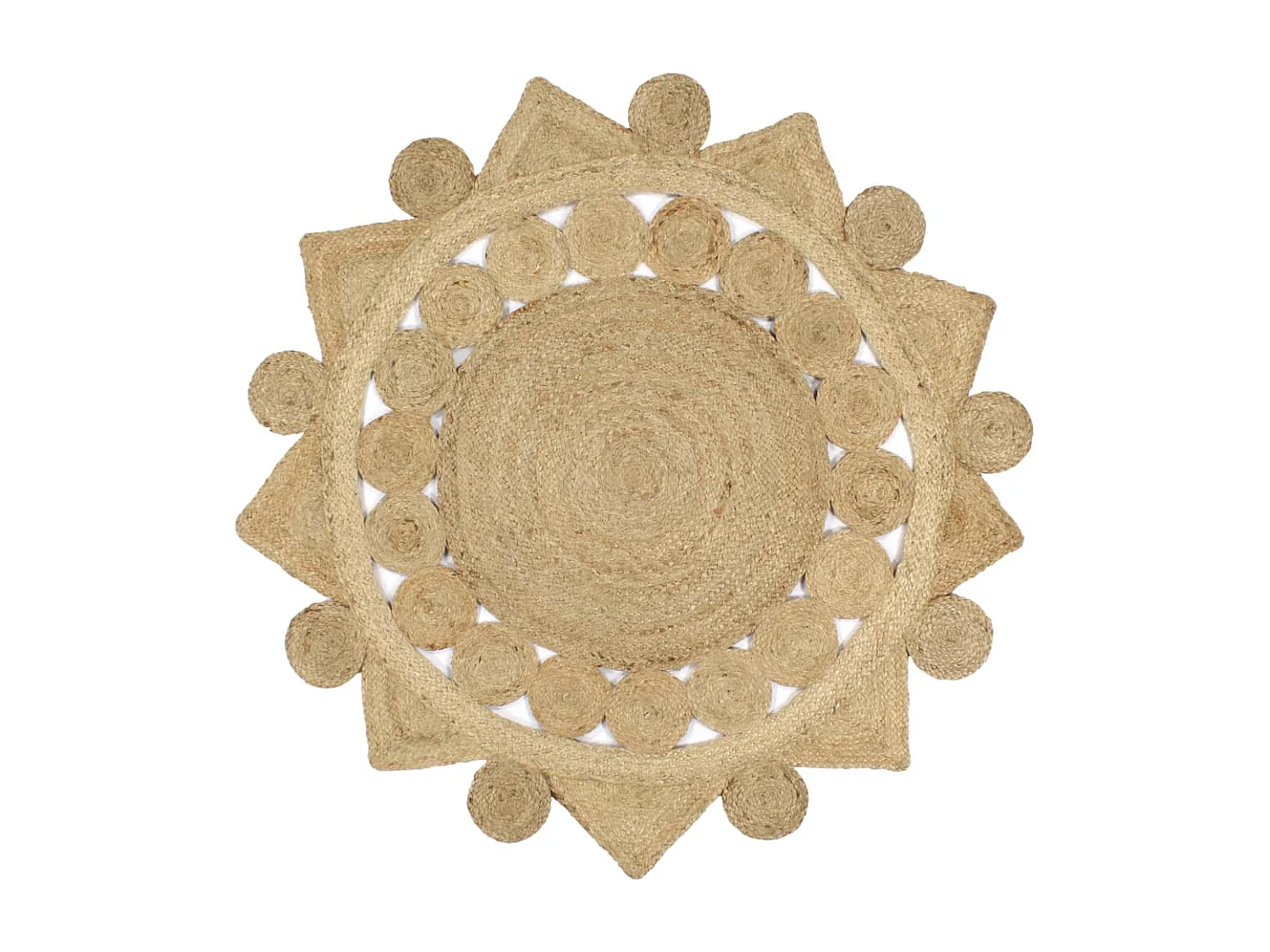 Alfombra tejida a mano de yute trenzado 120 cm