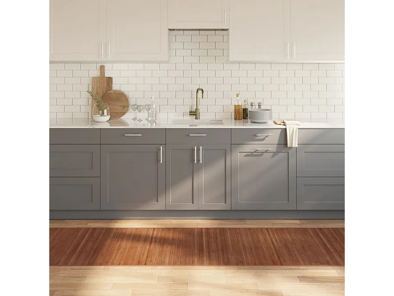 Tapete retangular 80x400 cm bambu castanho