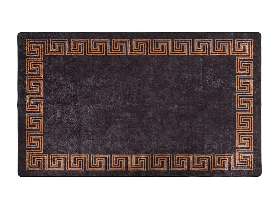 Alfombra lavable antideslizante negro y dorado 120x180 cm