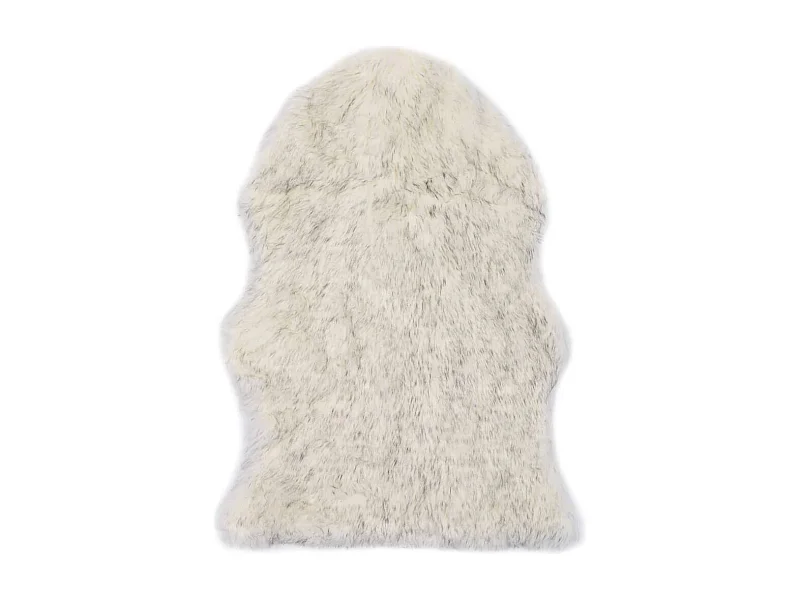 Tapis 60 x 90 cm peau de mouton synthétique mélange de gris
