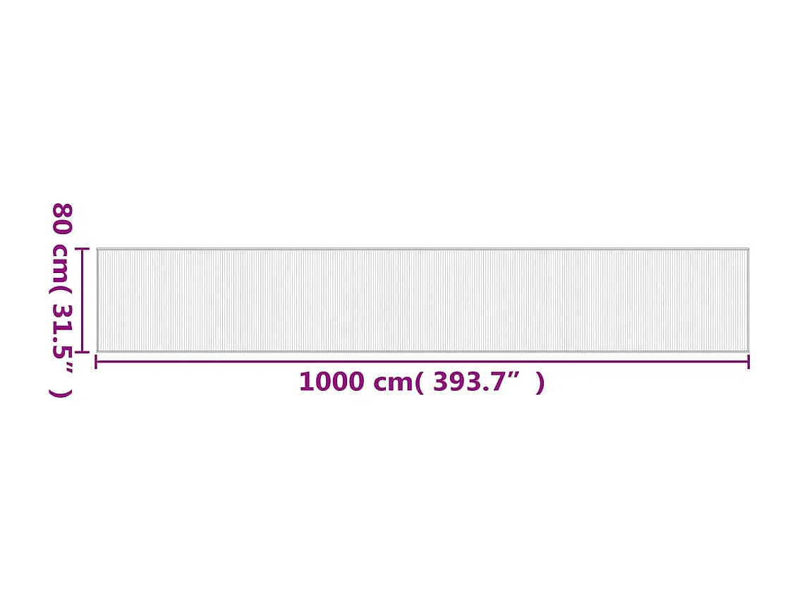Tapete retangular 80x1000 cm bambu cinzento