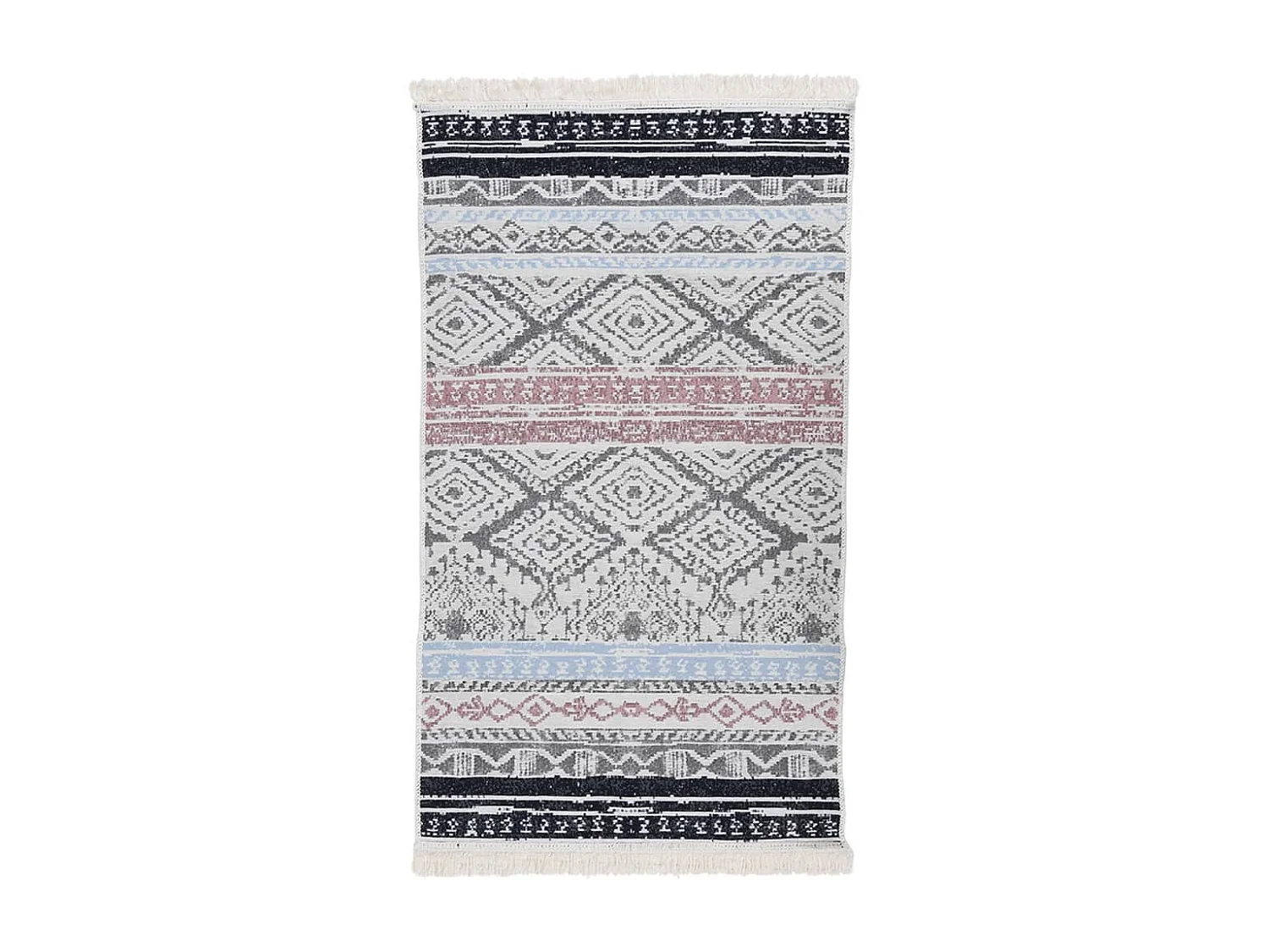 Alfombra de algodón rosa y aguamarina 120x180 cm