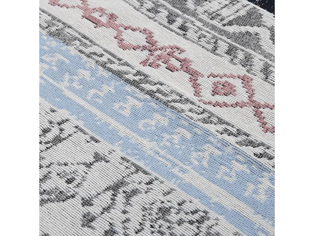 Alfombra de algodón rosa y aguamarina 120x180 cm