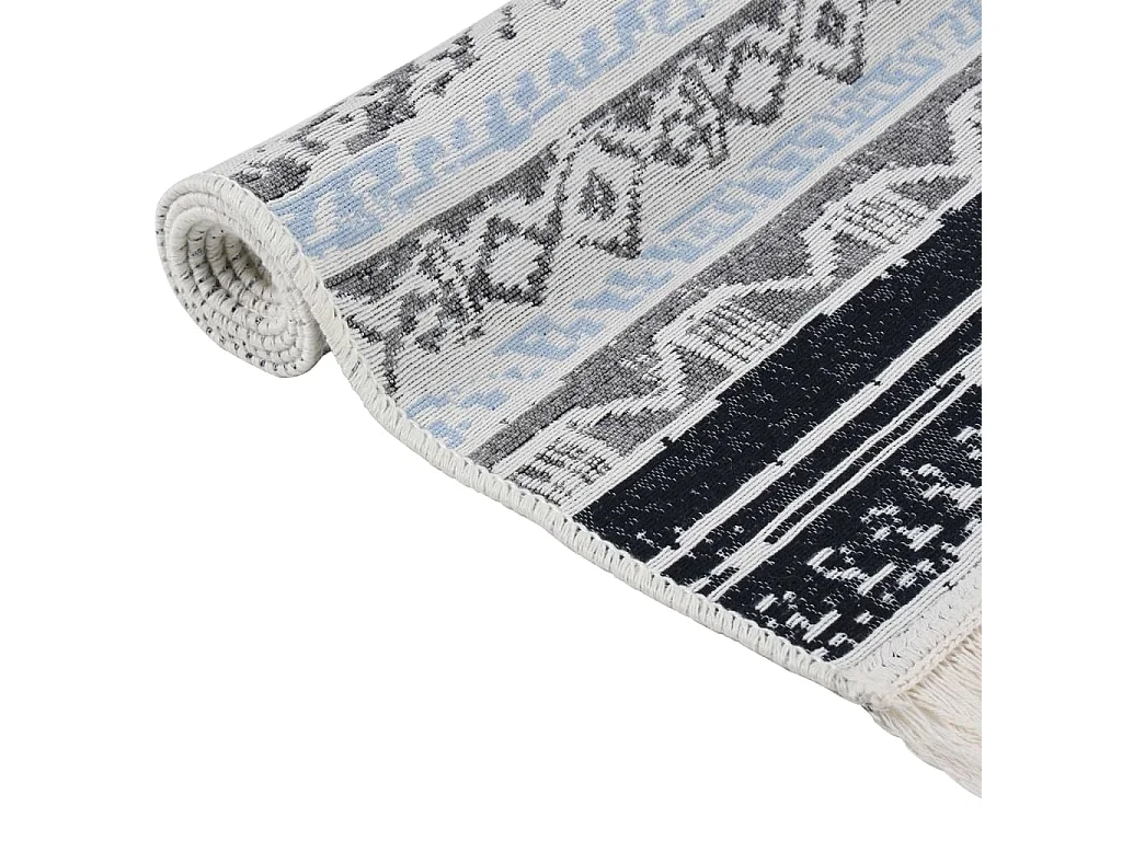 Alfombra de algodón rosa y aguamarina 120x180 cm