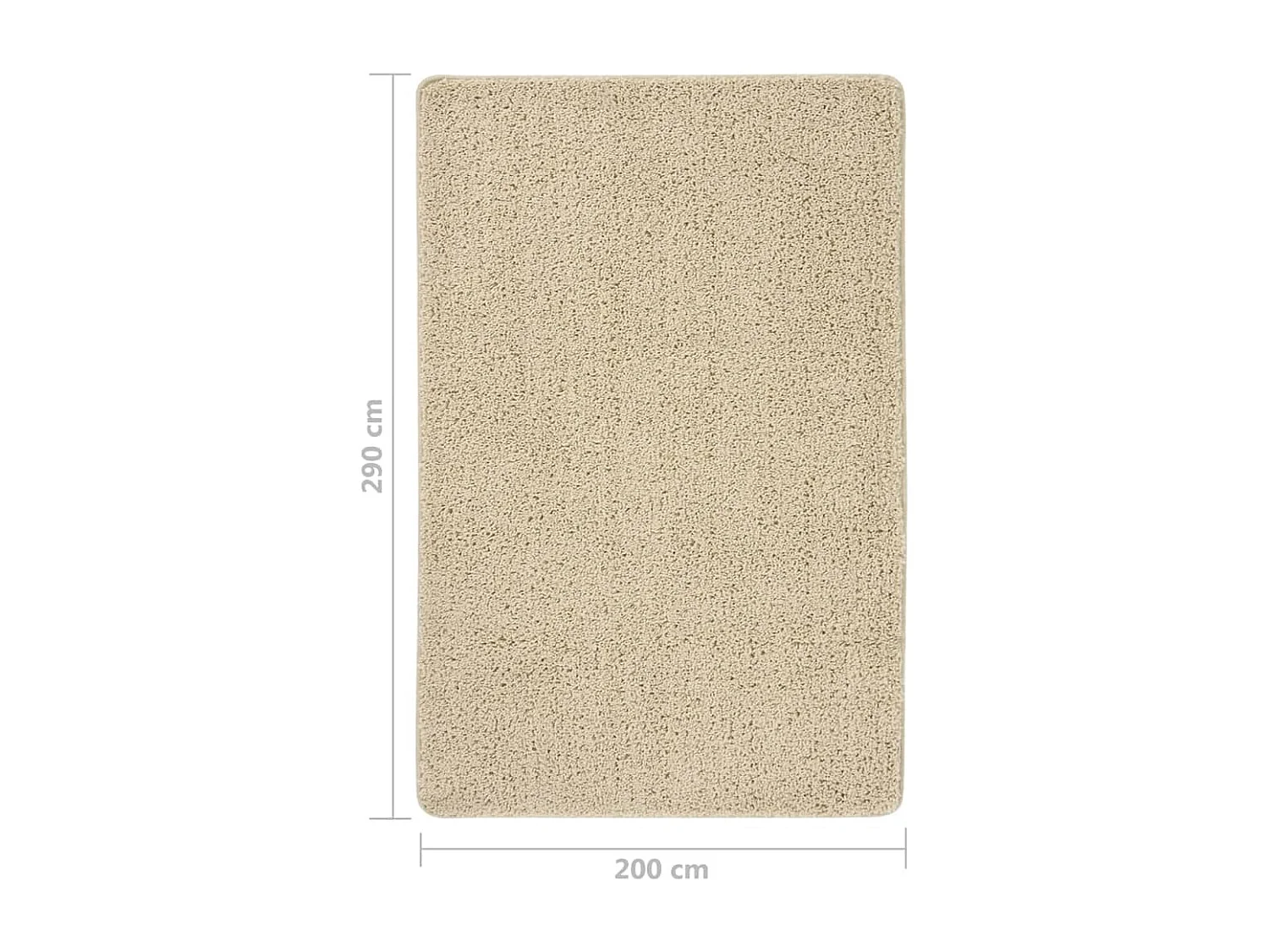 Tapis shaggy antidérapant crème 200x290 cm