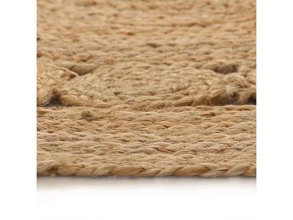 Tapis jute design tressé 90 cm rond
