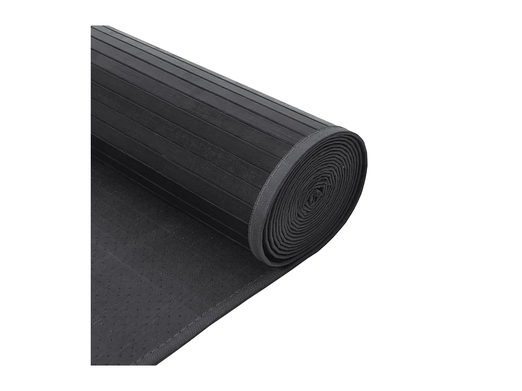 Tapis carré gris 100x100 cm bambou