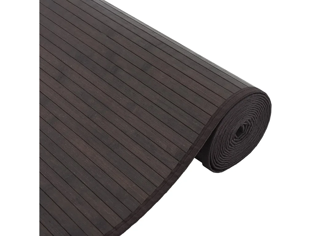 Tapis rectangulaire marron foncé 80x1000 cm bambou