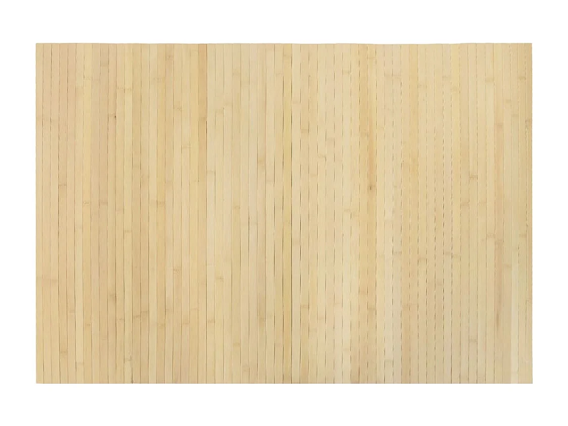 Tapis rectangulaire naturel clair 70x100 cm bambou