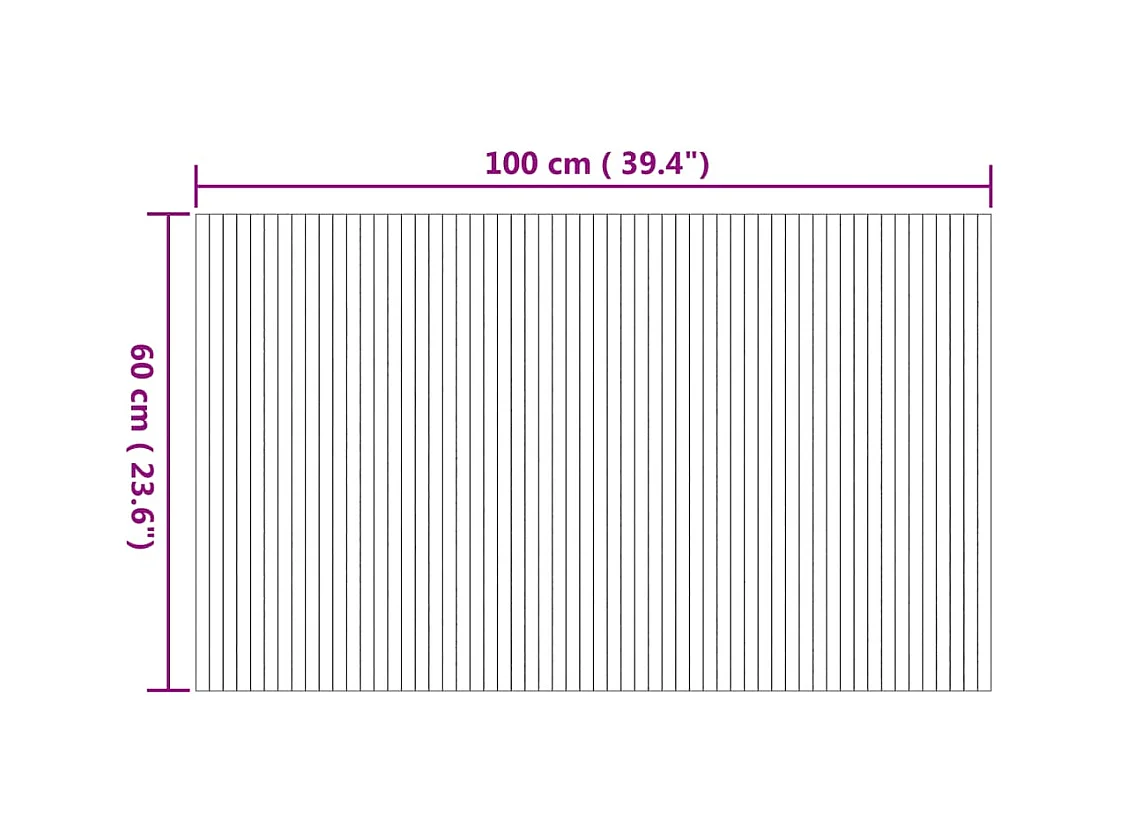 Alfombra rectangular bambú color natural 60x100 cm