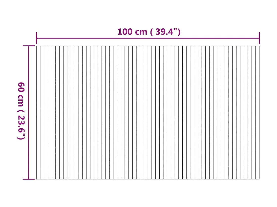 Tapete retangular 60x100 cm bambu cor natural