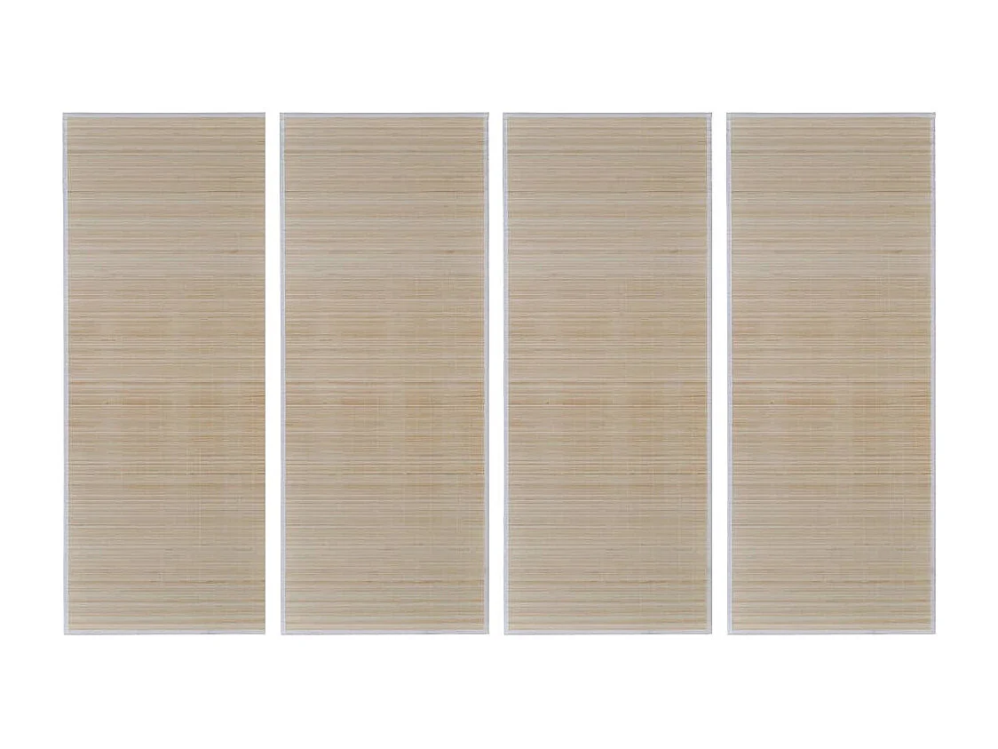 Tapis rectangulaires bambou naturel 4 pièces 120x180 cm
