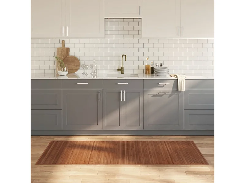 Tapete retangular 80x200 cm bambu castanho