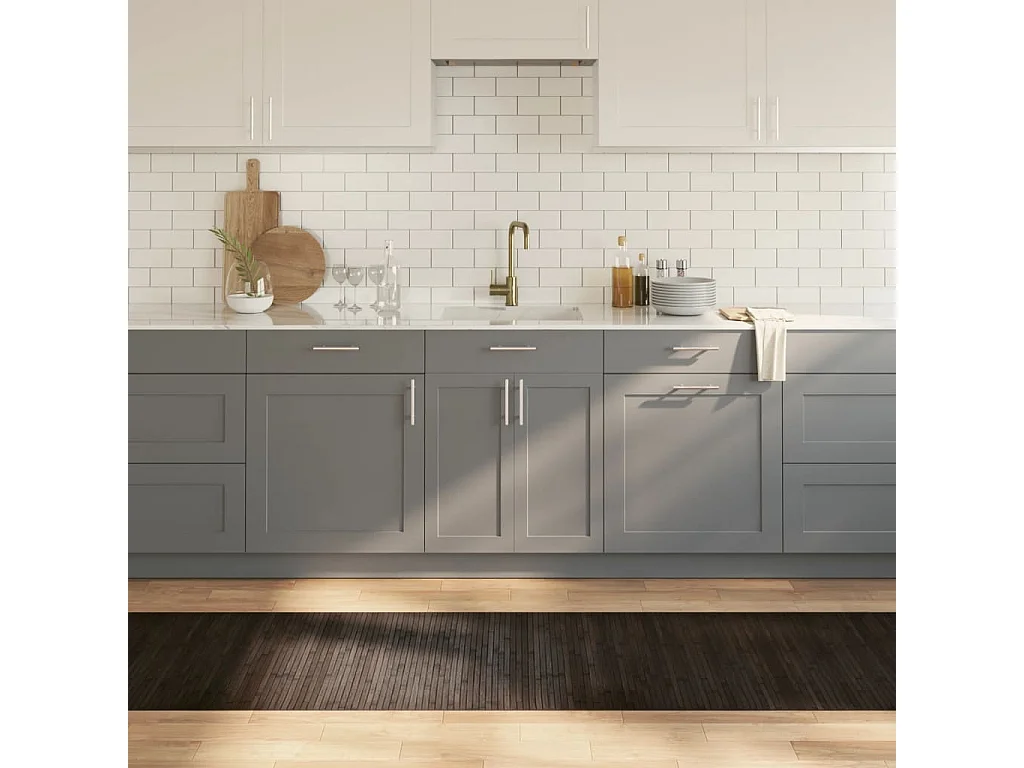 Tapete retangular 70x500 cm bambu castanho-escuro