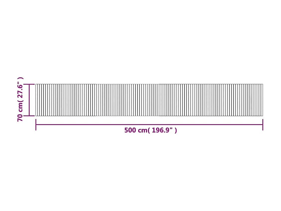 Tapete retangular 70x500 cm bambu castanho-escuro