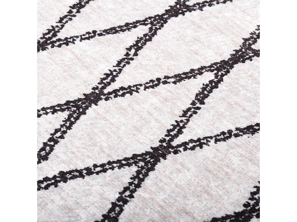 Tapis lavable antidérapant 160x230 cm noir et blanc