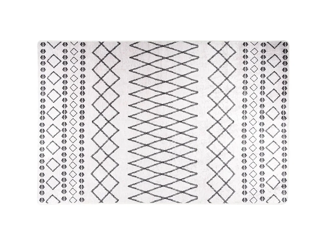 Tapete lavável antiderrapante 160x230 cm preto e branco