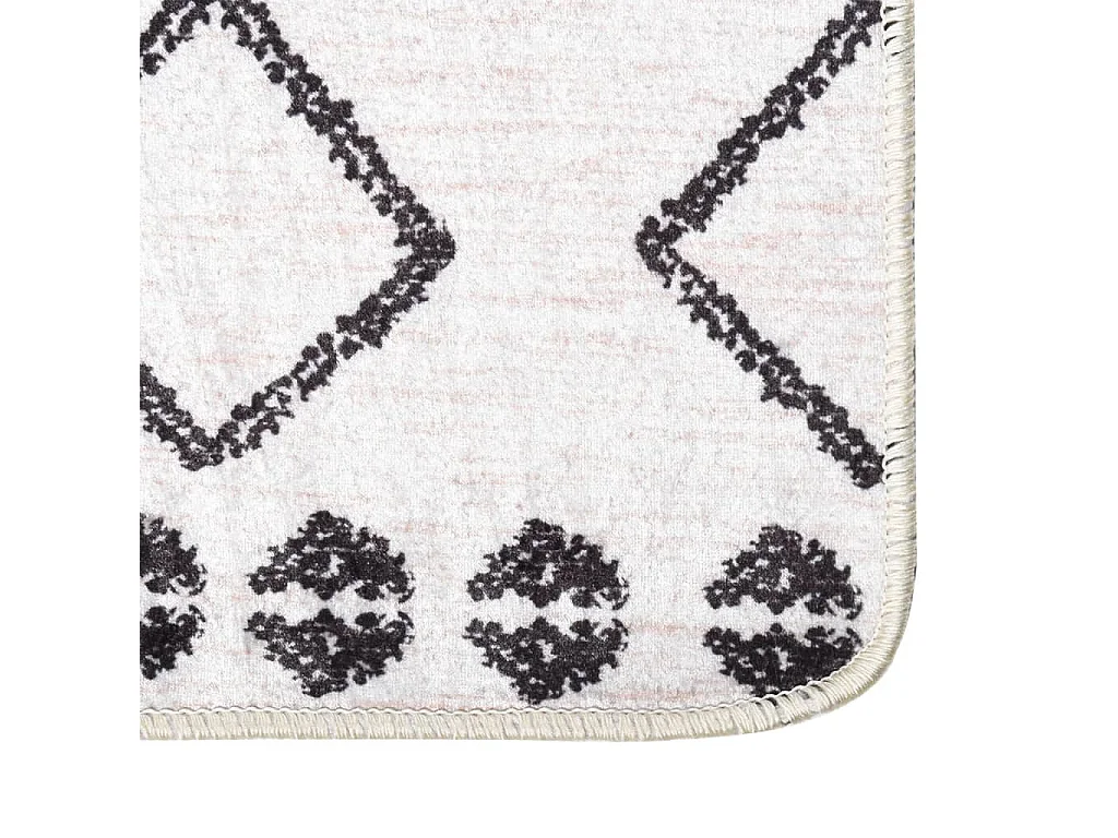 Tapis lavable antidérapant 160x230 cm noir et blanc