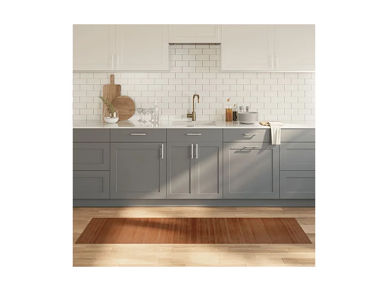 Tapis rectangulaire marron 60x200 cm bambou