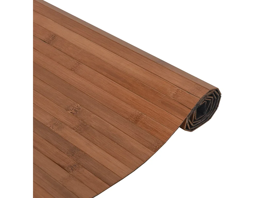 Tapis rectangulaire marron 60x200 cm bambou