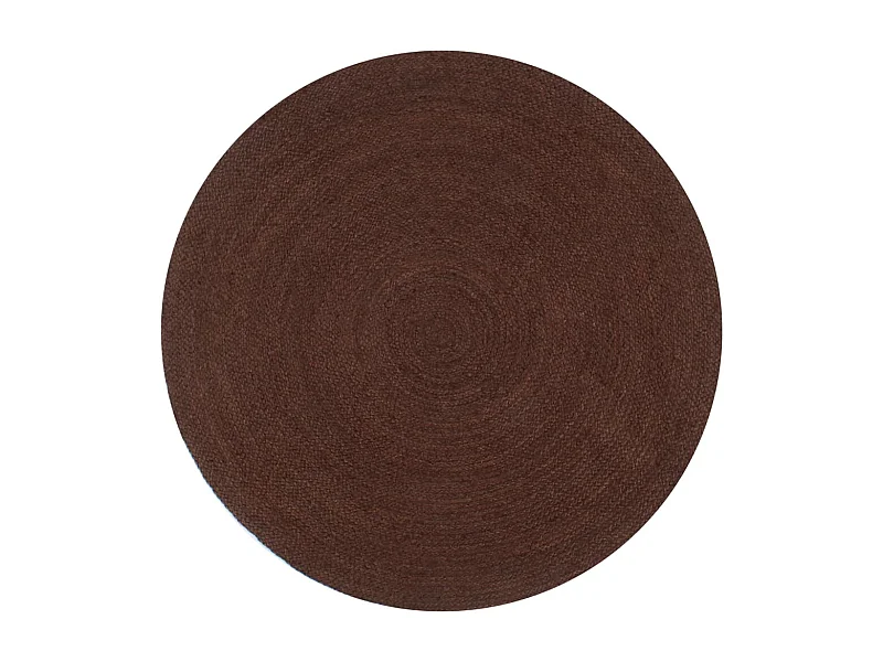 Tapis fait à la main jute rond 120 cm marron