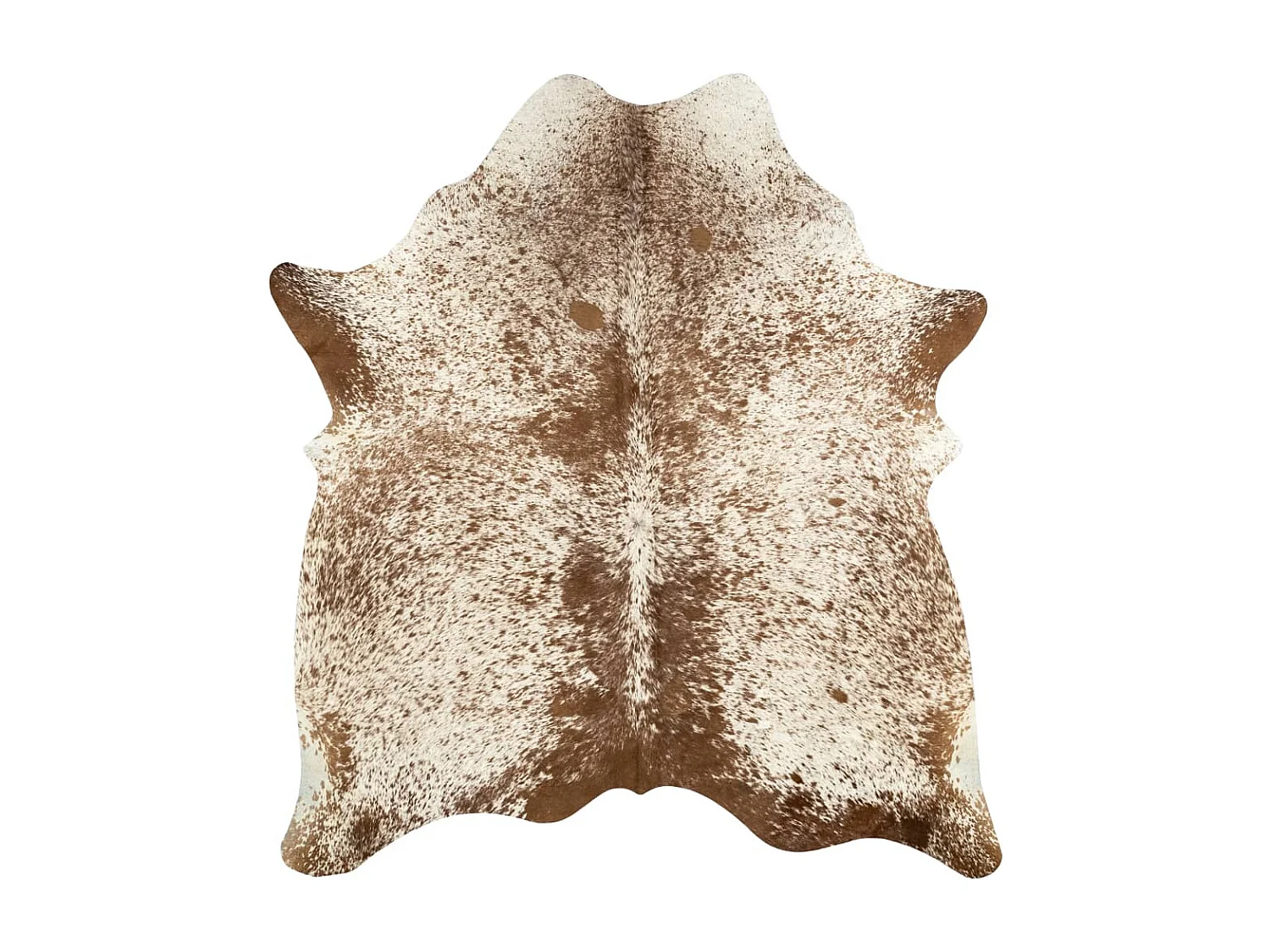 Alfombra de piel de vaca auténtica marrón y blanco 150x170 cm