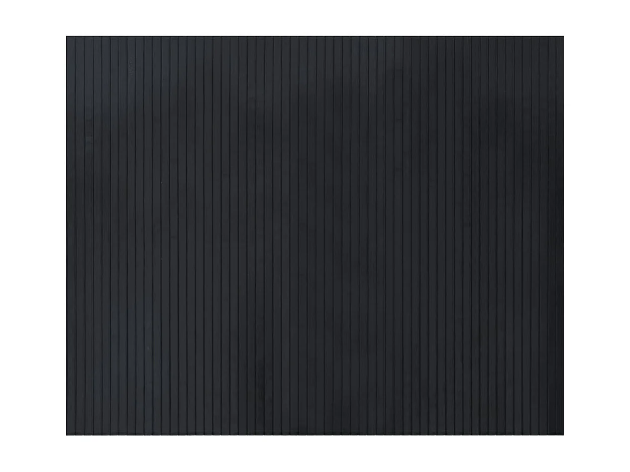 Alfombra rectangular bambú negro 80x100 cm