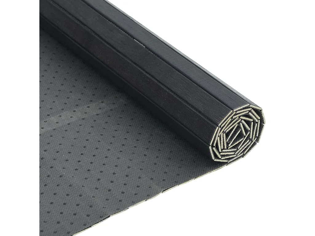 Alfombra rectangular bambú gris 100x200 cm