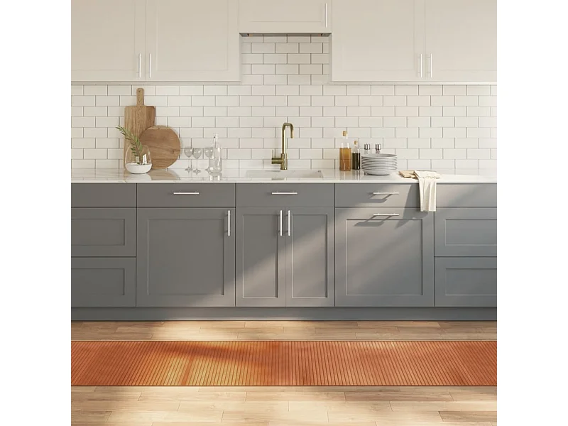 Alfombra rectangular bambú marrón 60x500 cm