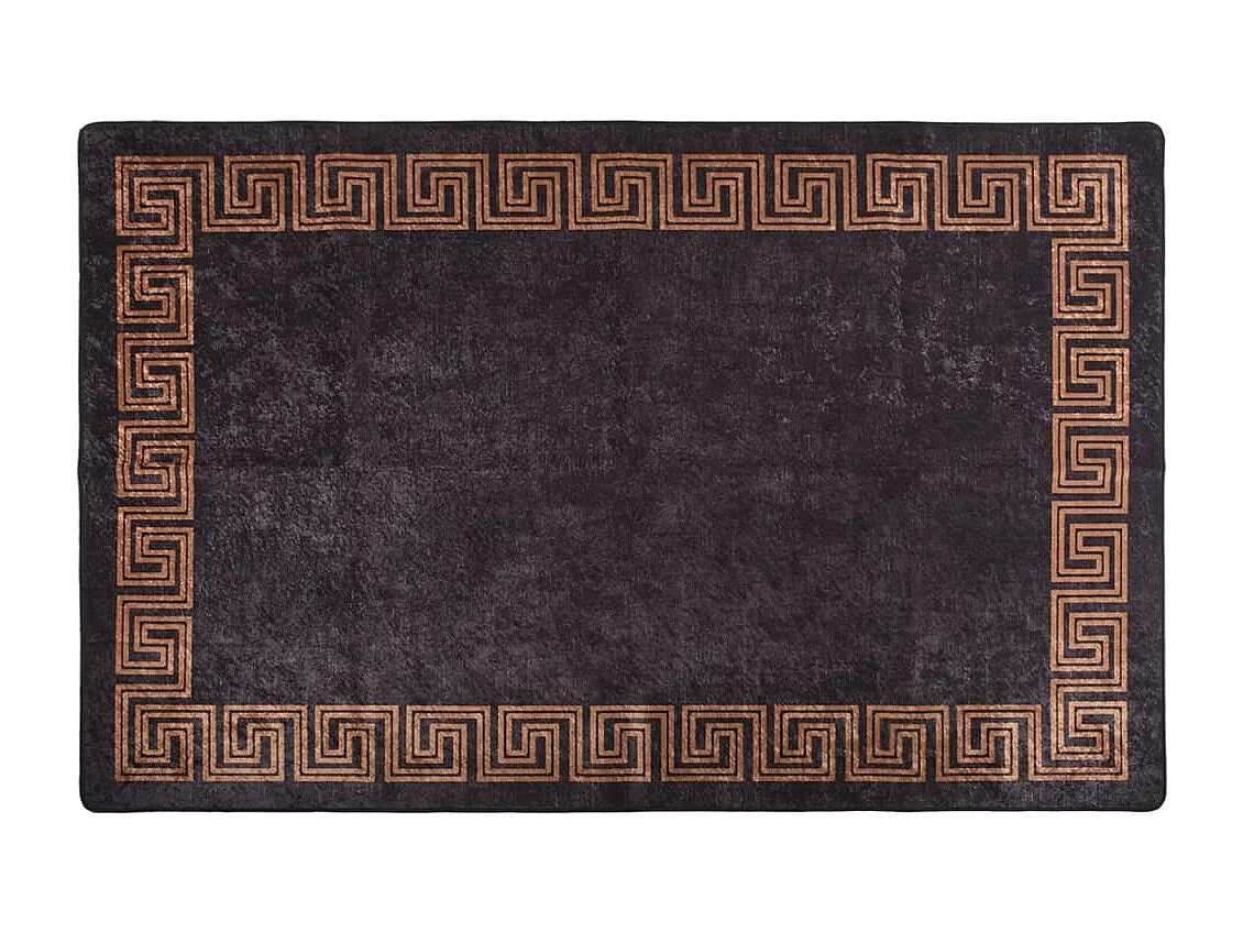 Tapete lavável antiderrapante 160x230 cm preto e dourado