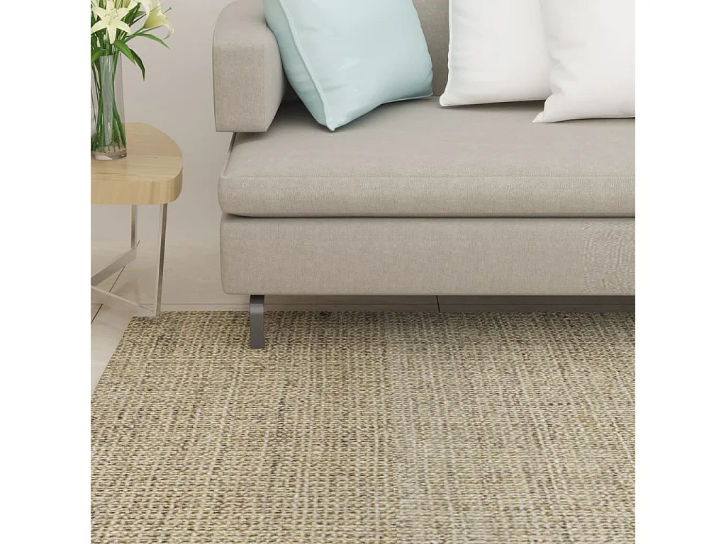 Alfombra de sisal natural gris taupe 66x350 cm