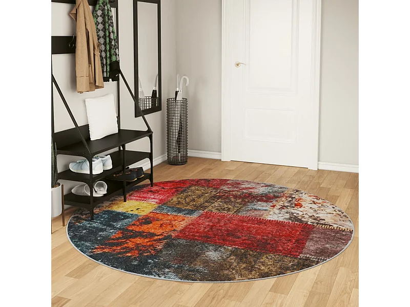 Tapis lavable multicolore ø 200 cm antidérapant