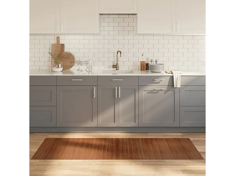 Tapis rectangulaire marron 70x200 cm bambou