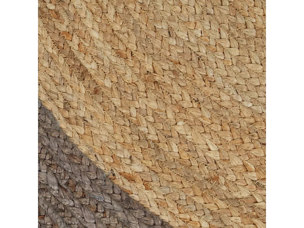 Tapete artesanal em juta com rebordo cinzento 90 cm