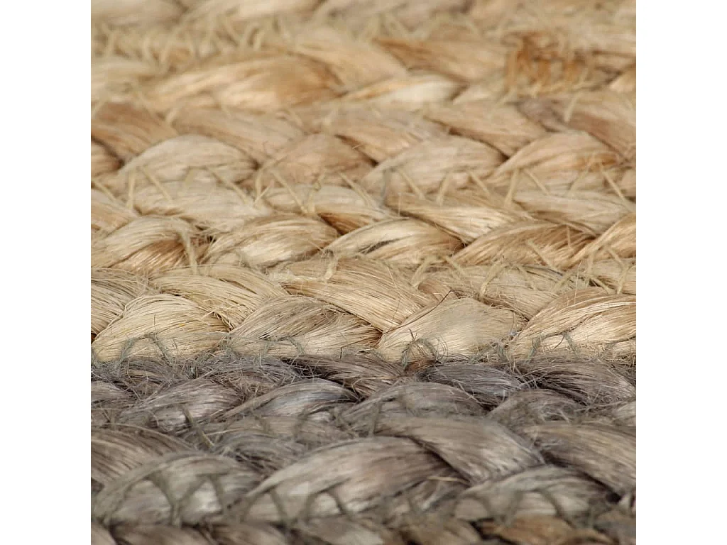 Tapete artesanal em juta com rebordo cinzento 90 cm