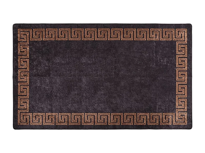 Tapis lavable antidérapant 190x300 cm noir et doré