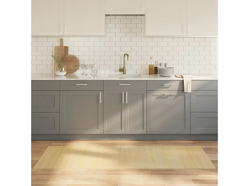 Tapis rectangulaire naturel clair 70x200 cm bambou