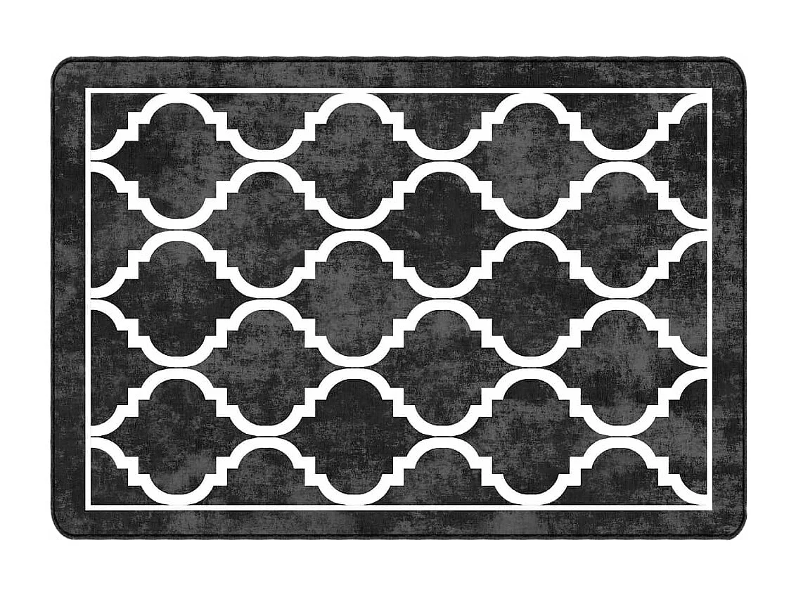 Alfombra lavable antideslizante negro y blanco 120x180 cm