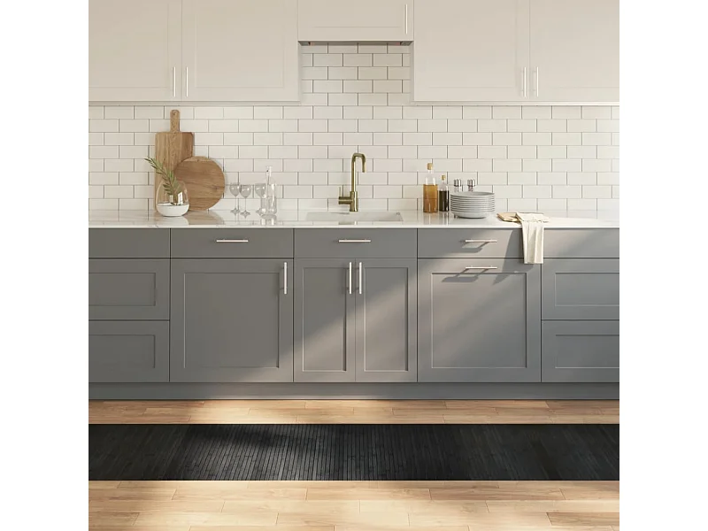 Tapete retangular 60x400 cm bambu cinzento