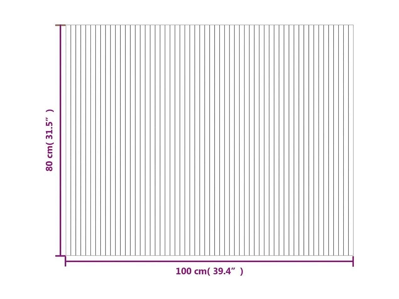 Tapis rectangulaire naturel clair 80x100 cm bambou