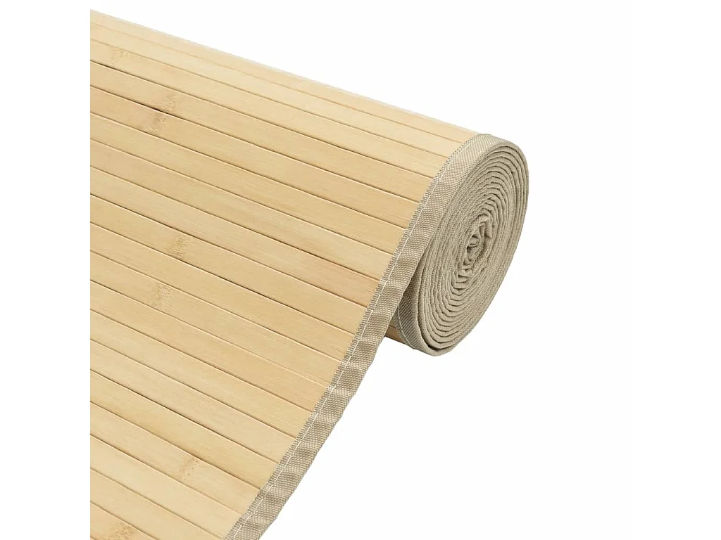 Tapis rectangulaire naturel clair 70x1000 cm bambou