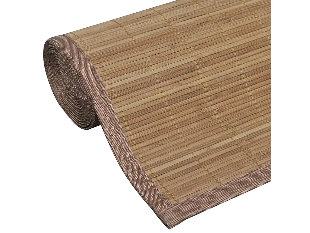 Tapis en bambou marron à latte rectangulaire 80 x 200 cm