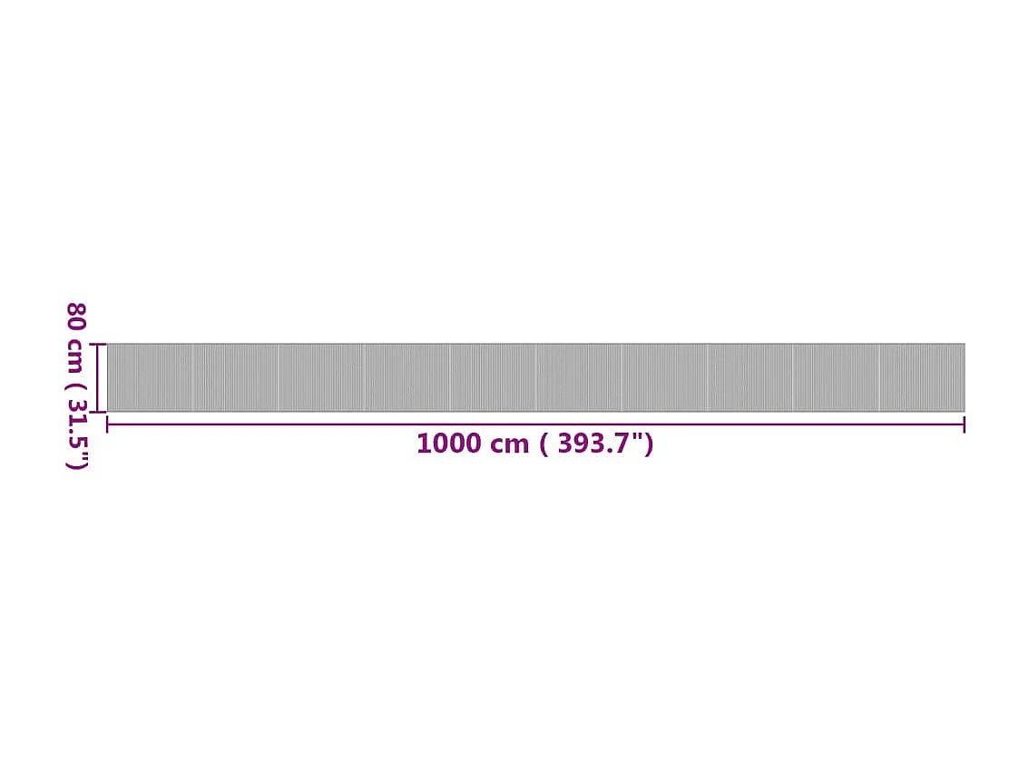 Tapis rectangulaire naturel 80x1000 cm bambou