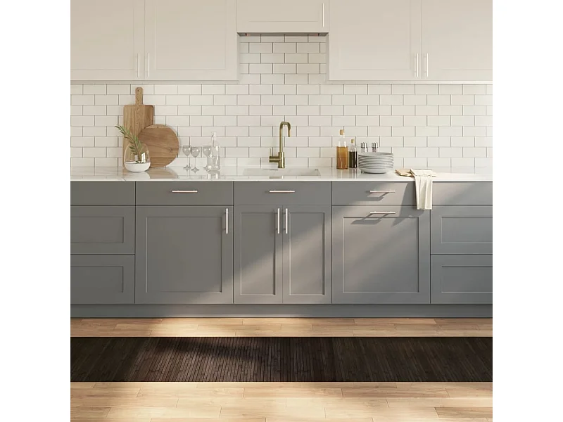 Alfombra rectangular bambú marrón oscuro 60x500 cm