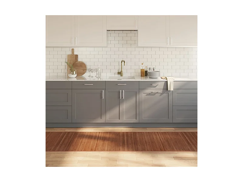 Tapete retangular 80x1000 cm bambu castanho