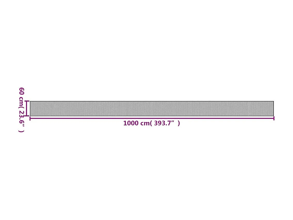 Tapete retangular 60x1000 cm bambu cinzento