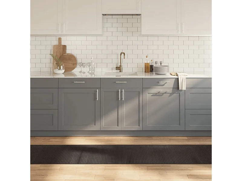 Alfombra rectangular bambú marrón oscuro 60x1000 cm